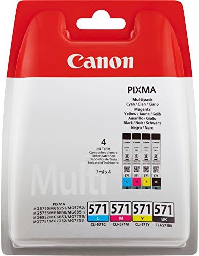 Genuine Canon CLI-571 Cyan/Magenta/Yellow/Black Ink Cartridge Multipack