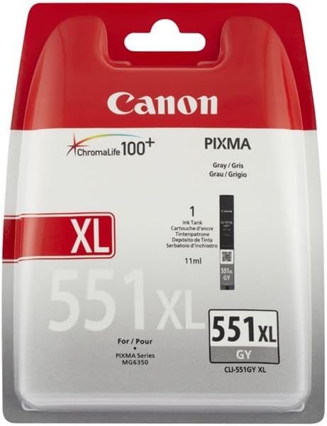 Genuine Canon CLI-551GYXL High Capacity Grey Ink Cartridge (VAT Included) - Free P+P