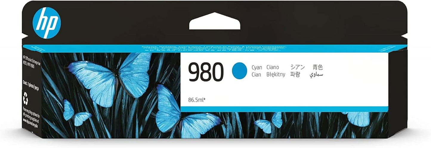 Genuine HP 980 Cyan Ink Cartridge D8J07A