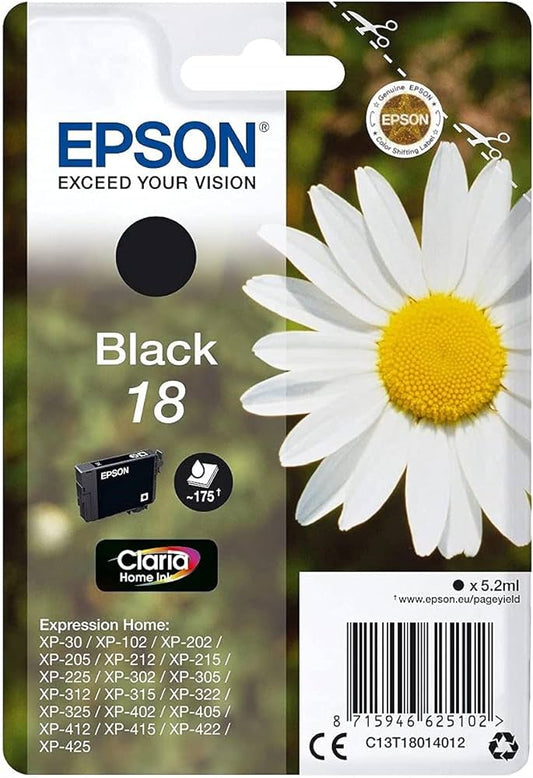 Genuine Epson 18 Black Ink Cartridge