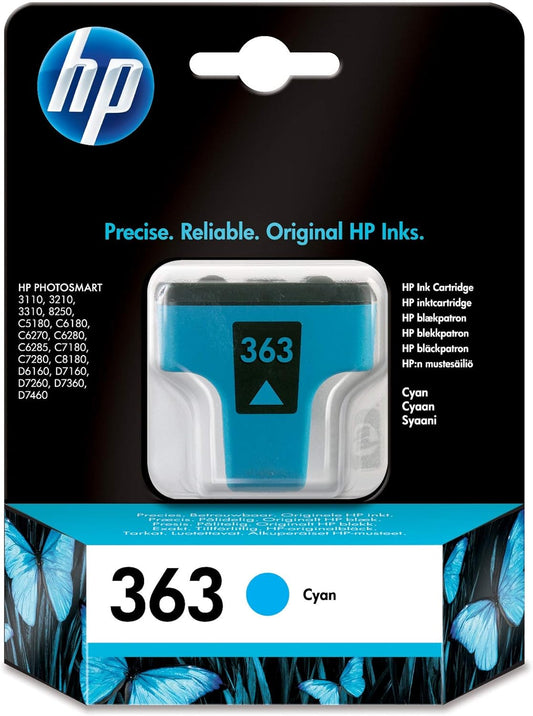 Genuine HP 363 Cyan Ink Cartridge C8771EE