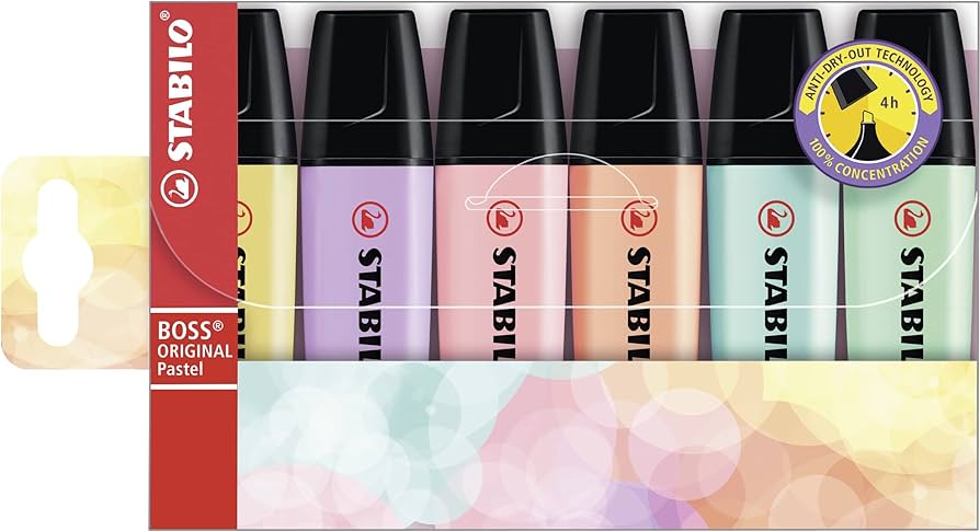 STABILO BOSS Original Highlighters - Pastel - Pack of 6