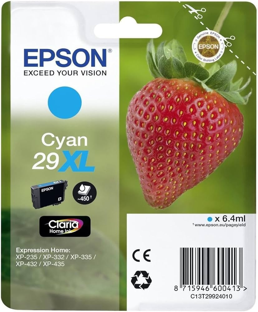 Genuine Epson 29XL Cyan Ink Cartridge