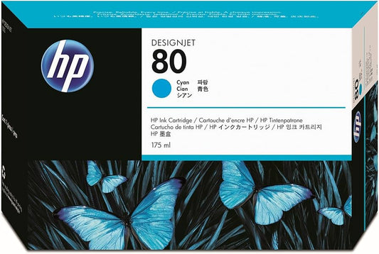 HP 80 Cyan Ink Cartridge C4872A 175ml