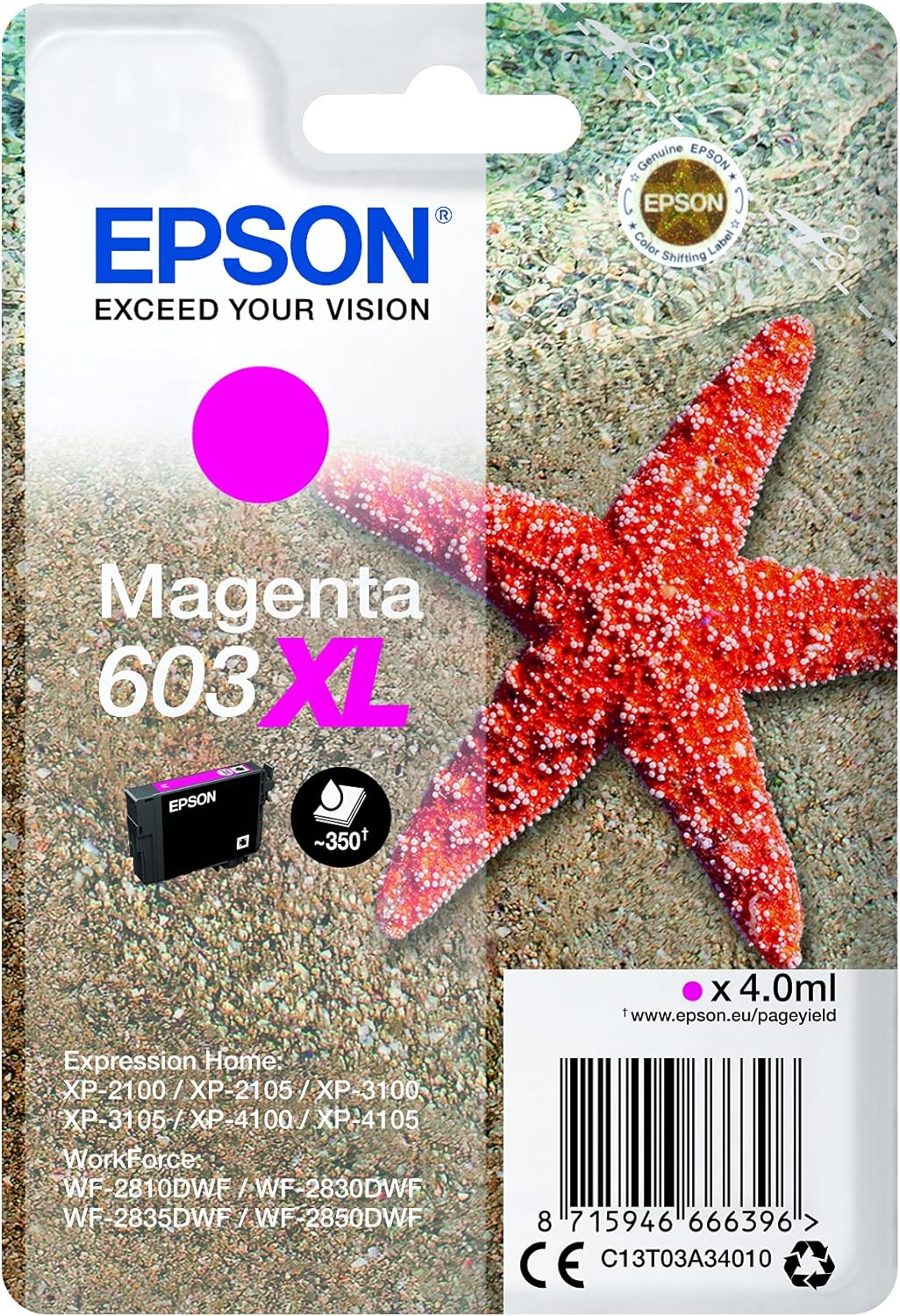 Genuine Epson 603XL Magenta Ink Cartridge