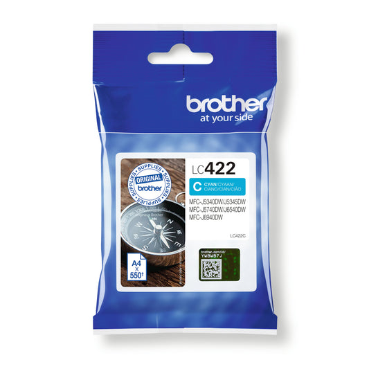 Genuine Brother 422 Cyan Ink Cartridge