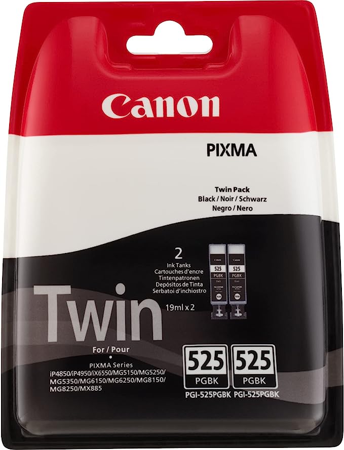 Genuine Canon PGI-525 Inkjet Cartridge Page Life Black [Twin Pack]