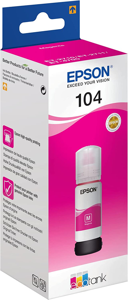 Genuine Epson 104 Magenta Ink Bottle