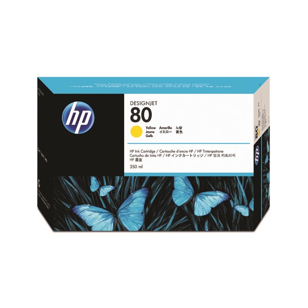 HP 80 Yellow Ink Cartridge C4848A 350ml