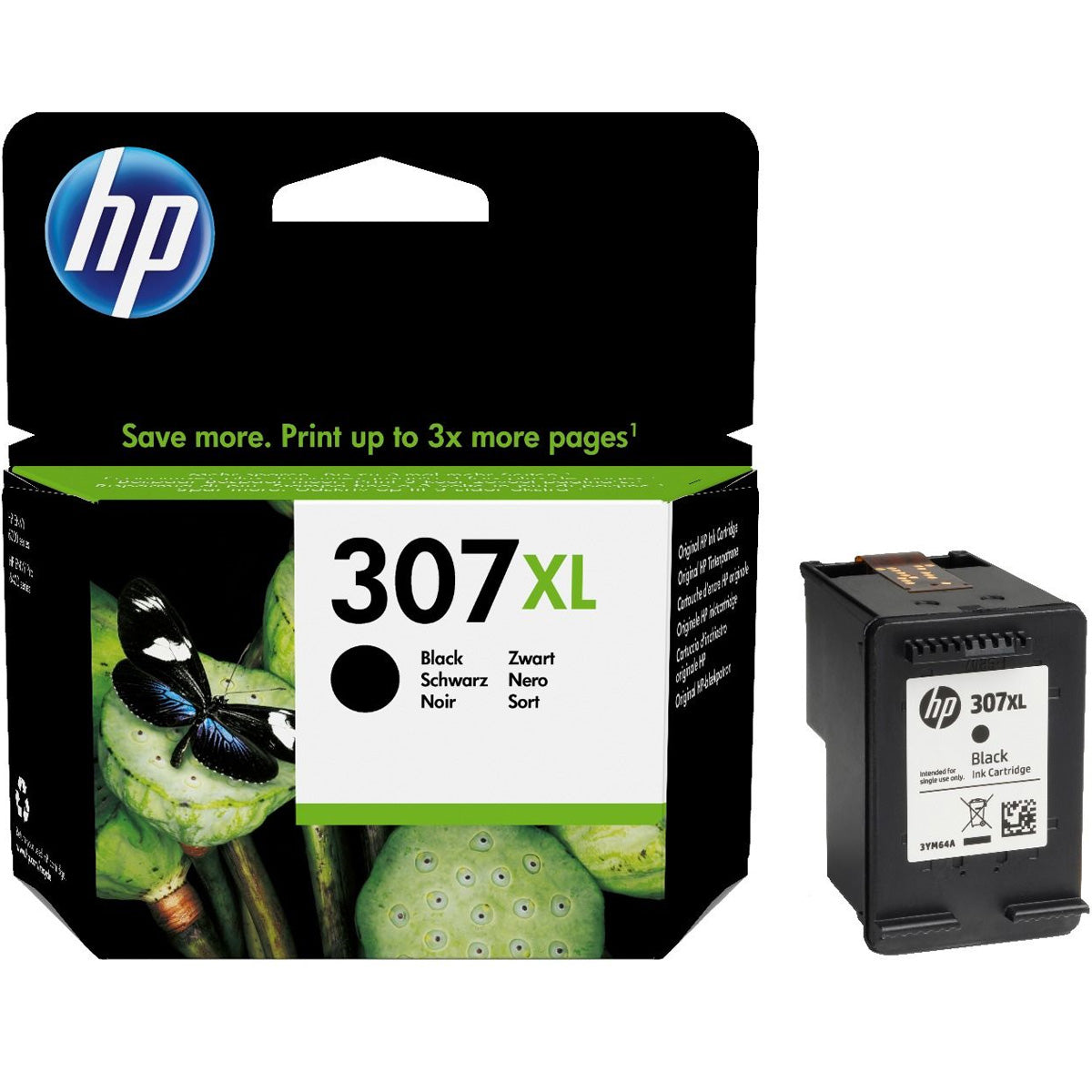 Genuine HP 307XL Black Ink Cartridge 3YM64A