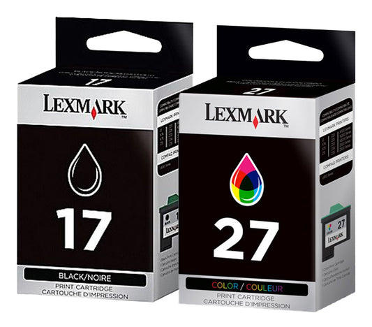 Genuine Lexmark 17 Black + 27 Colour Ink Cartridge Twin Pack 80D2952