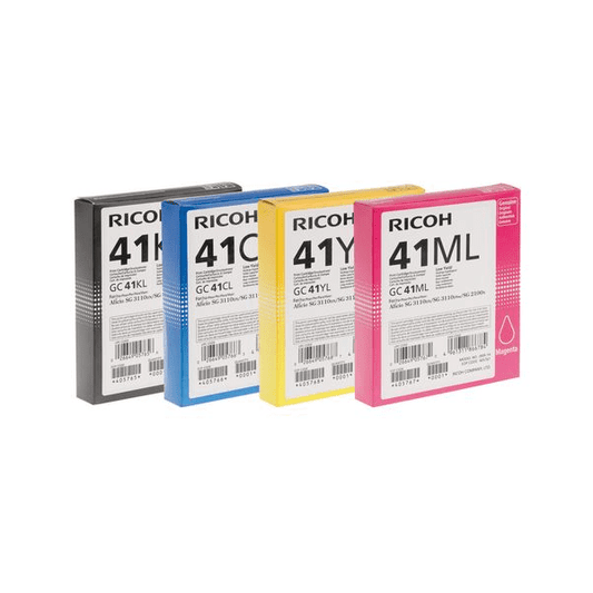 Genuine Ricoh GC41L B/C/M/Y 4-Colour Multipack