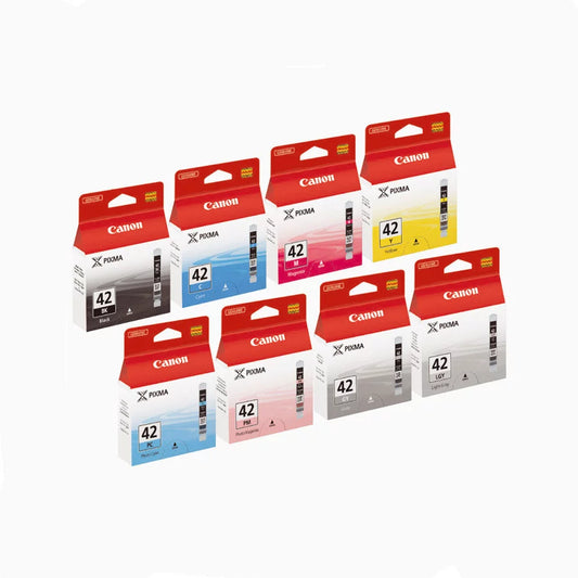 Genuine Canon Pixma CLI-42 Ink Cartridge Set of 8 BK/C/M/Y/PC/PM/GY/LGY