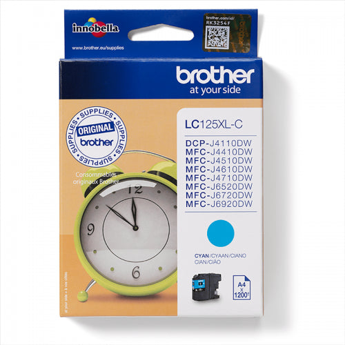 Genuine Brother LC125XL Cyan High Capacity Ink Cartridge