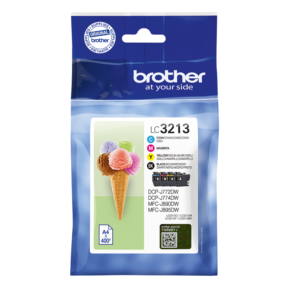 Genuine Brother LC3213 Black/Cyan/Magenta/Yellow Ink Cartridge Multipack