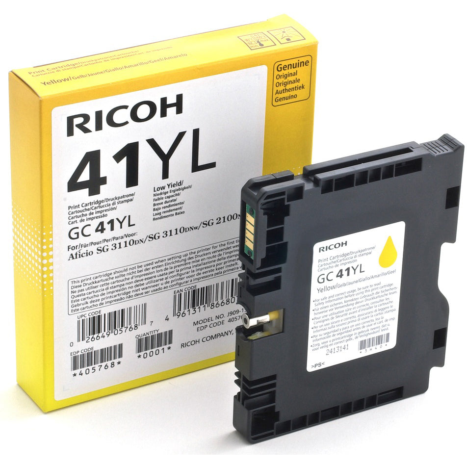 Genuine Ricoh GC41Y Yellow Ink Cartridge 405764