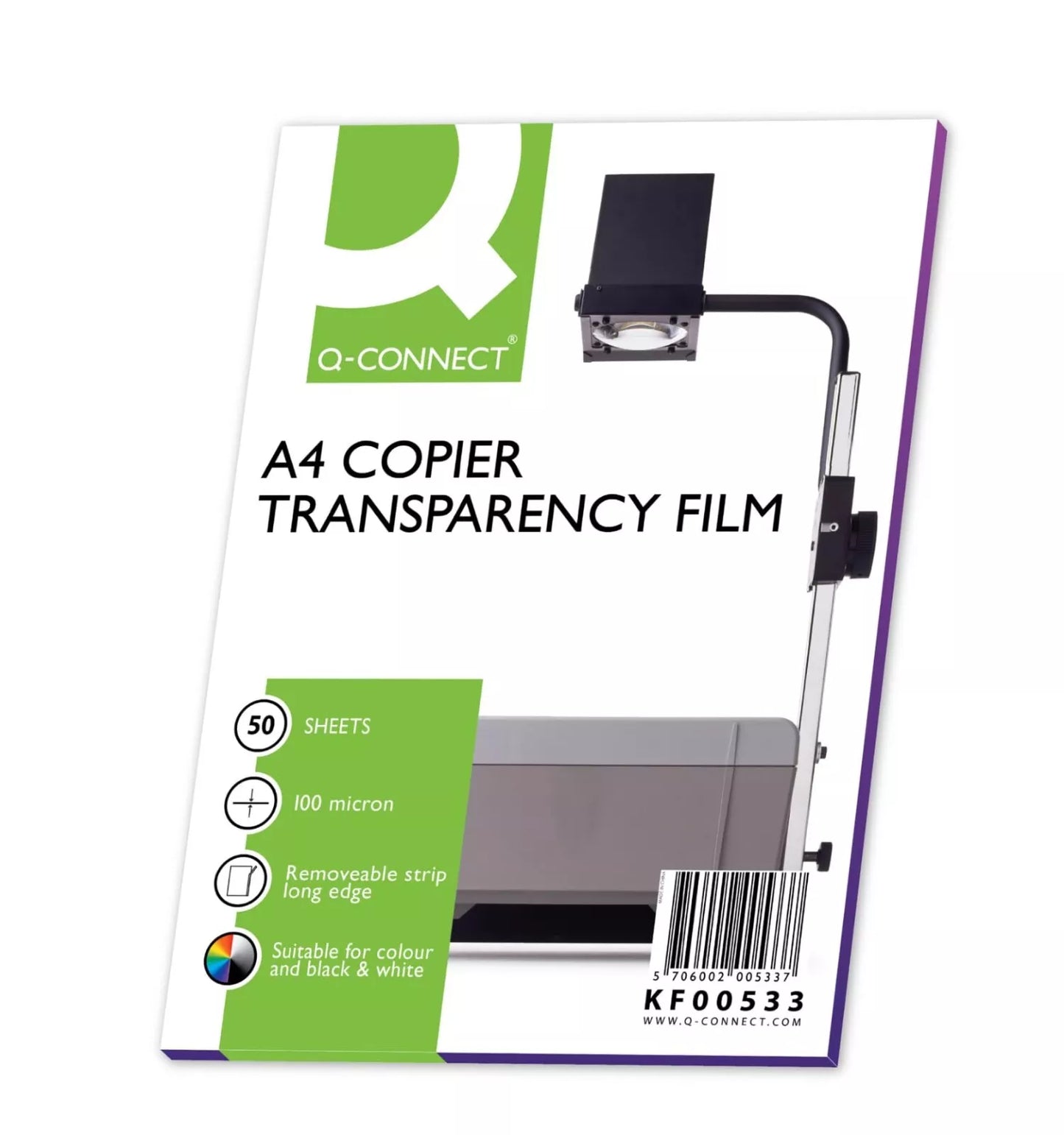 Q-Connect Colour Copier Transparency Overhead Projector Film 50 Sheets