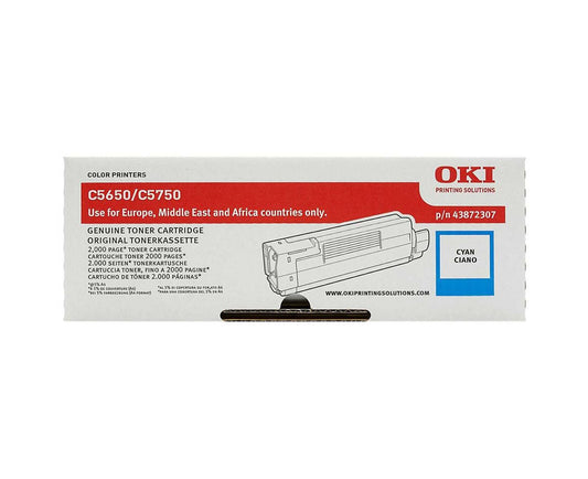 Genuine Oki 43872307 (C5650/C5750) Cyan Toner Cartridge (VAT included)