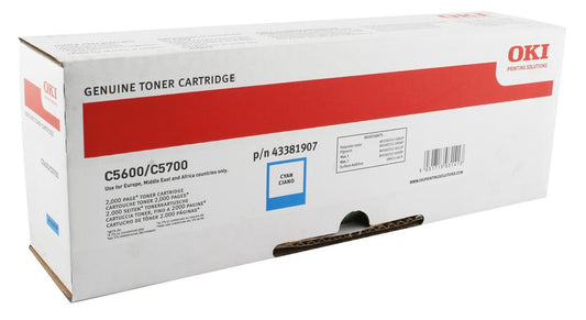 Genuine Oki 44315307 (C610) Cyan Toner Cartridge (VAT included)