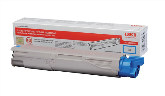 Genuine Oki 43459371 (C3520 C3530 MC350 MC360) Cyan Toner Cartridge (VAT included)