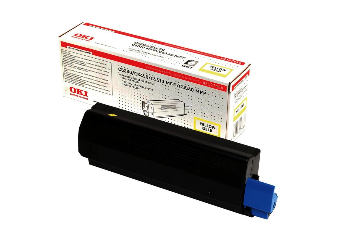 Genuine Oki 42127454 (C5250 C5450 C5510) Yellow Toner Cartridge (VAT included)