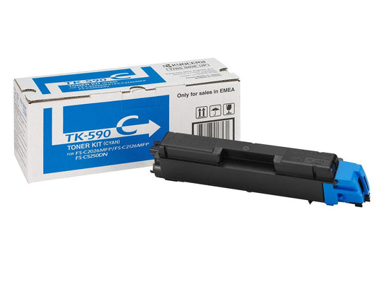 Genuine Kyocera TK-590C Cyan Toner Cartridge