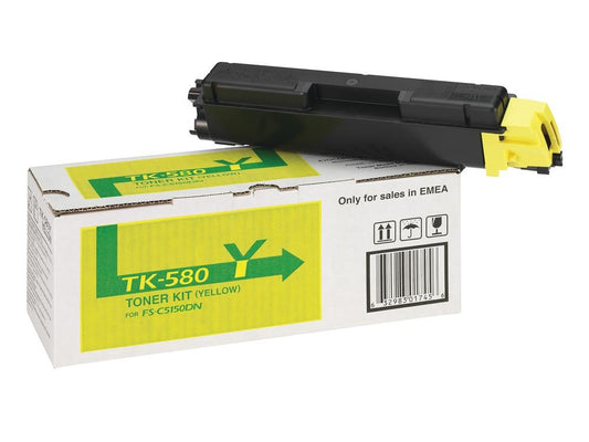 Genuine Kyocera TK-580Y (1T02KTANL0) Yellow Toner Cartridge (VAT included)