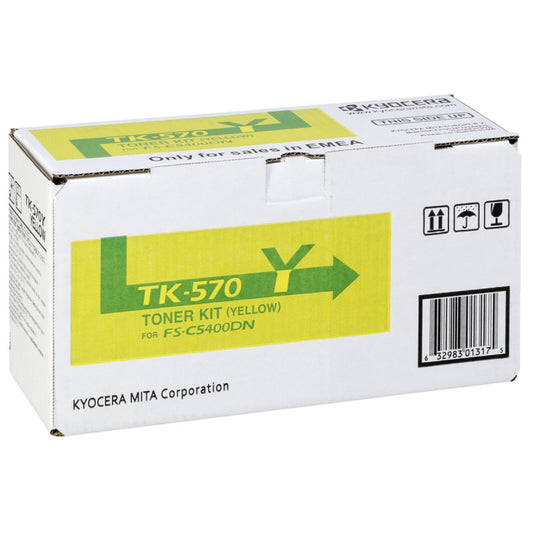 Genuine Kyocera TK-570Y (1T02HGAEU0) Yellow Toner Cartridge (VAT included)