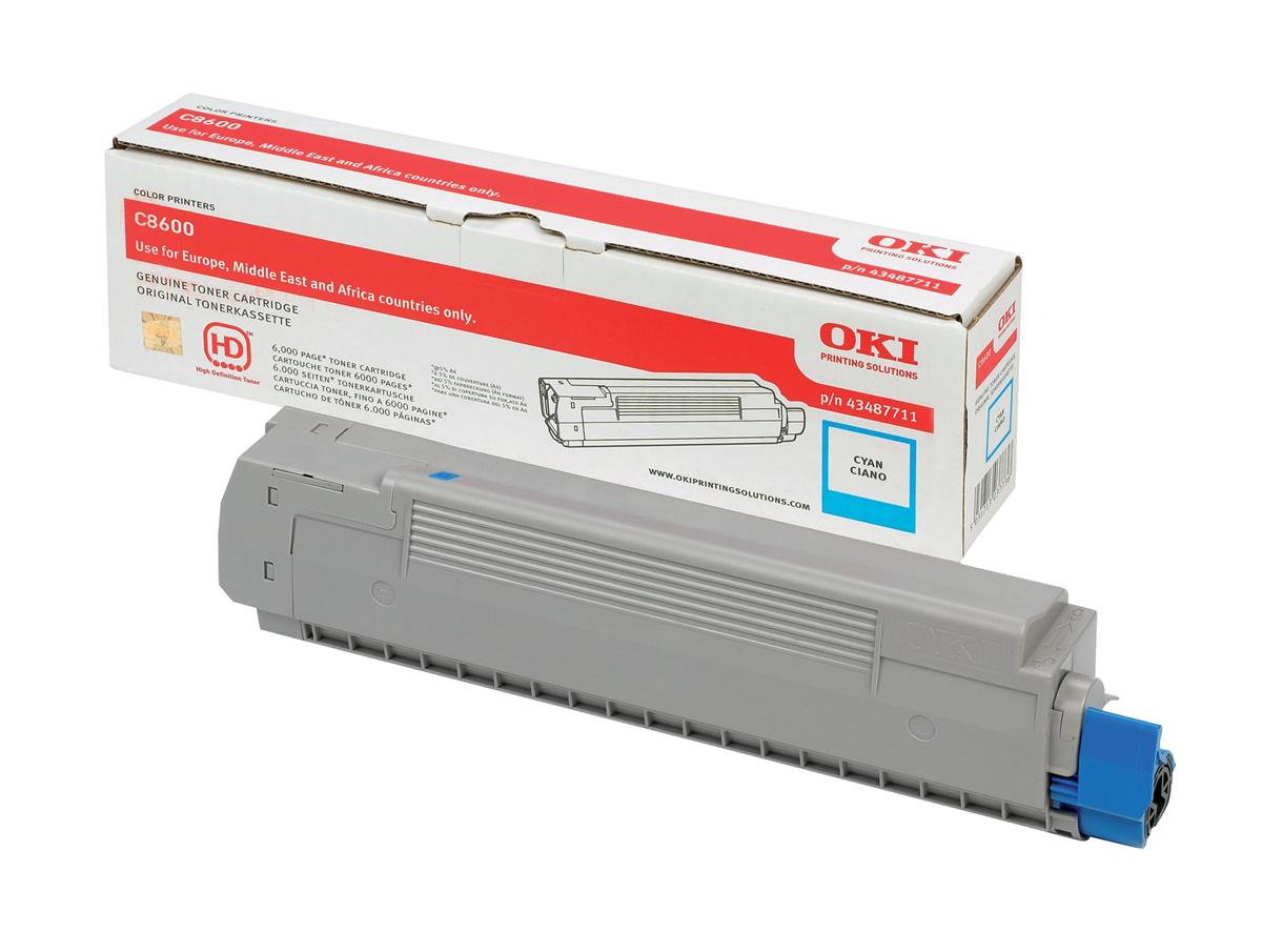 Genuine Oki 43487711 (C8600/C8800) Cyan Toner Cartridge (VAT included)