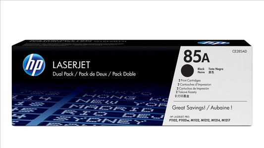 Genuine HP CE285AD (85AD) Black Printer Toner Cartridge Dual Pack