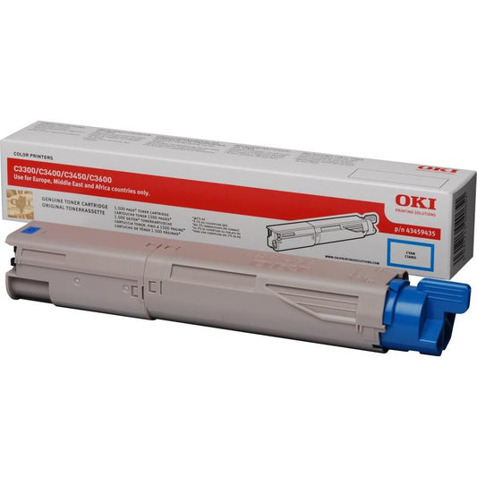 Genuine Oki 43459435 (C3300/C3400/C3450/C3600 ) Cyan Toner Cartridge (VAT included)