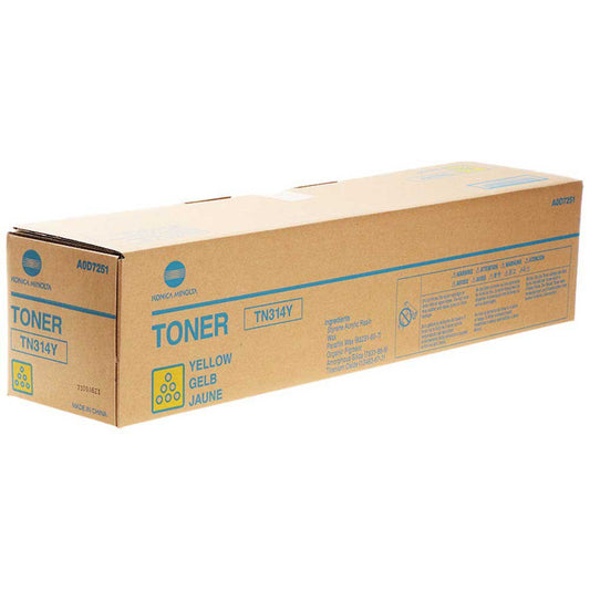 Genuine Konica Minolta TN314Y (A0D7251) Yellow Toner Cartridge (VAT included)