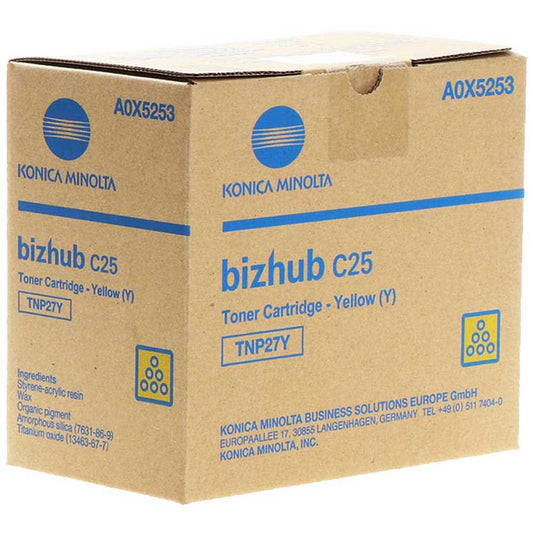 Genuine Konica Minolta TNP27Y (A0X5253) Yellow Toner Cartridge (VAT included)