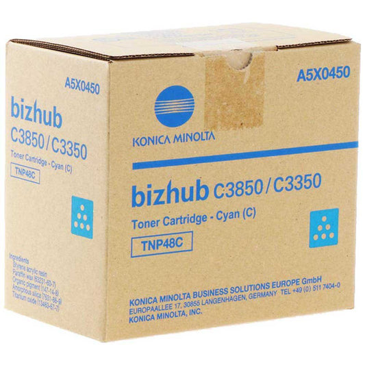 Genuine Konica Minolta TNP48C (A5X0450) Cyan Toner Cartridge (VAT included)