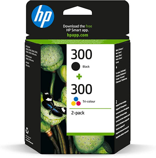 Genuine HP 300 Black and Tri-Colour Twin Pack Ink Cartridges CN637EE