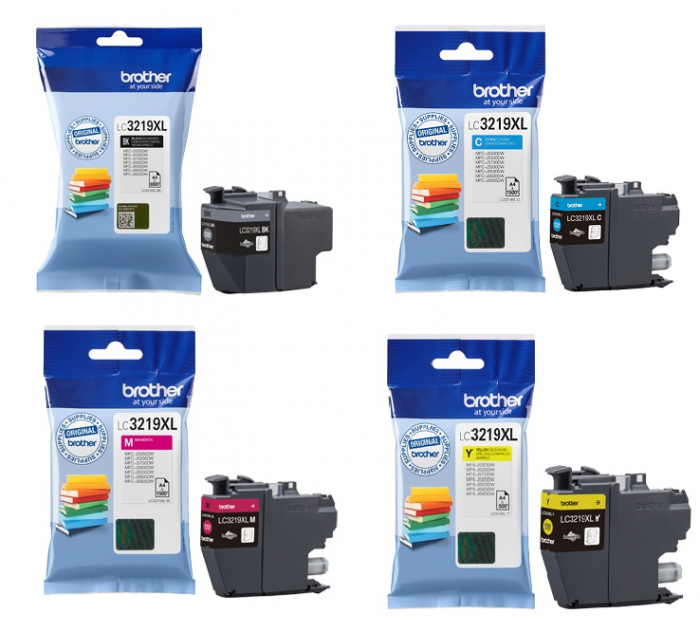 Genuine Brother LC3219XLVALBP Black Cyan Magenta and Yellow Ink Cartridge Value Pack