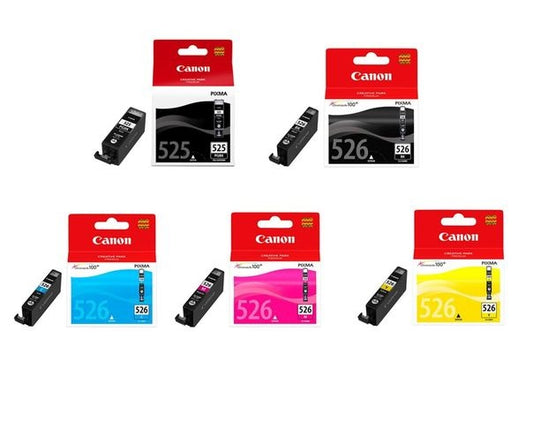 Genuine Canon PGI-525PGBK Black CLI-526 Black Cyan Magenta Yellow Ink Cartridge Multipack