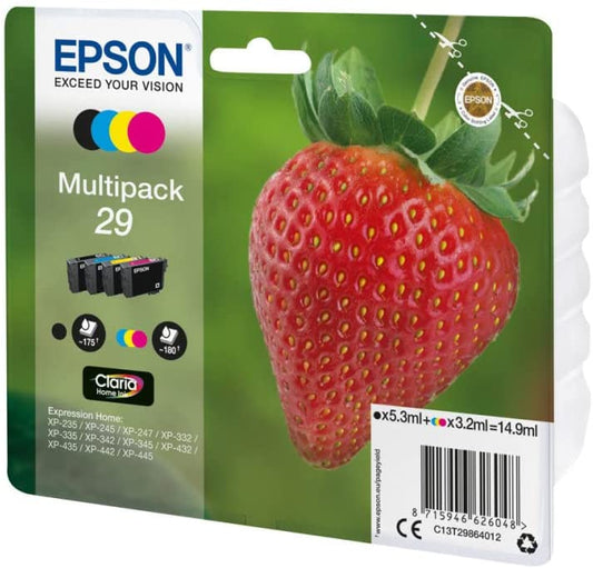 Genuine Epson 29 Black Cyan Magenta Yellow Ink Cartridge Multipack