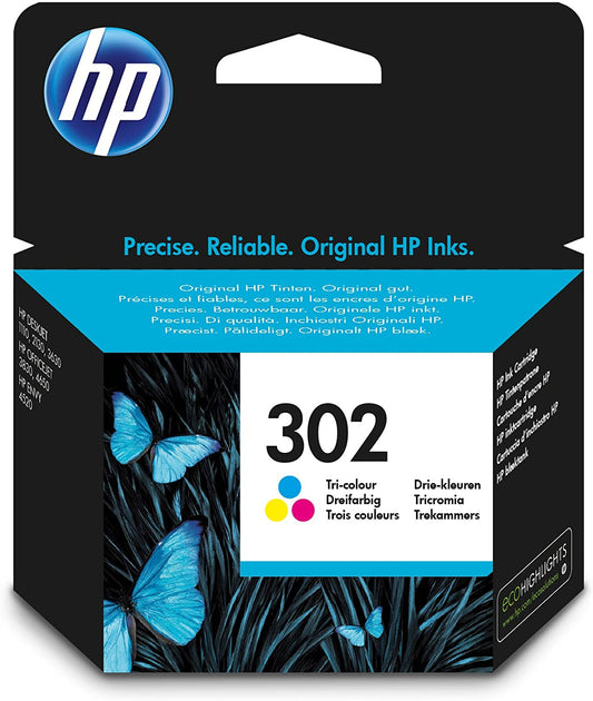 Genuine HP 302 Tri-colour Ink Cartridge F6U65AE