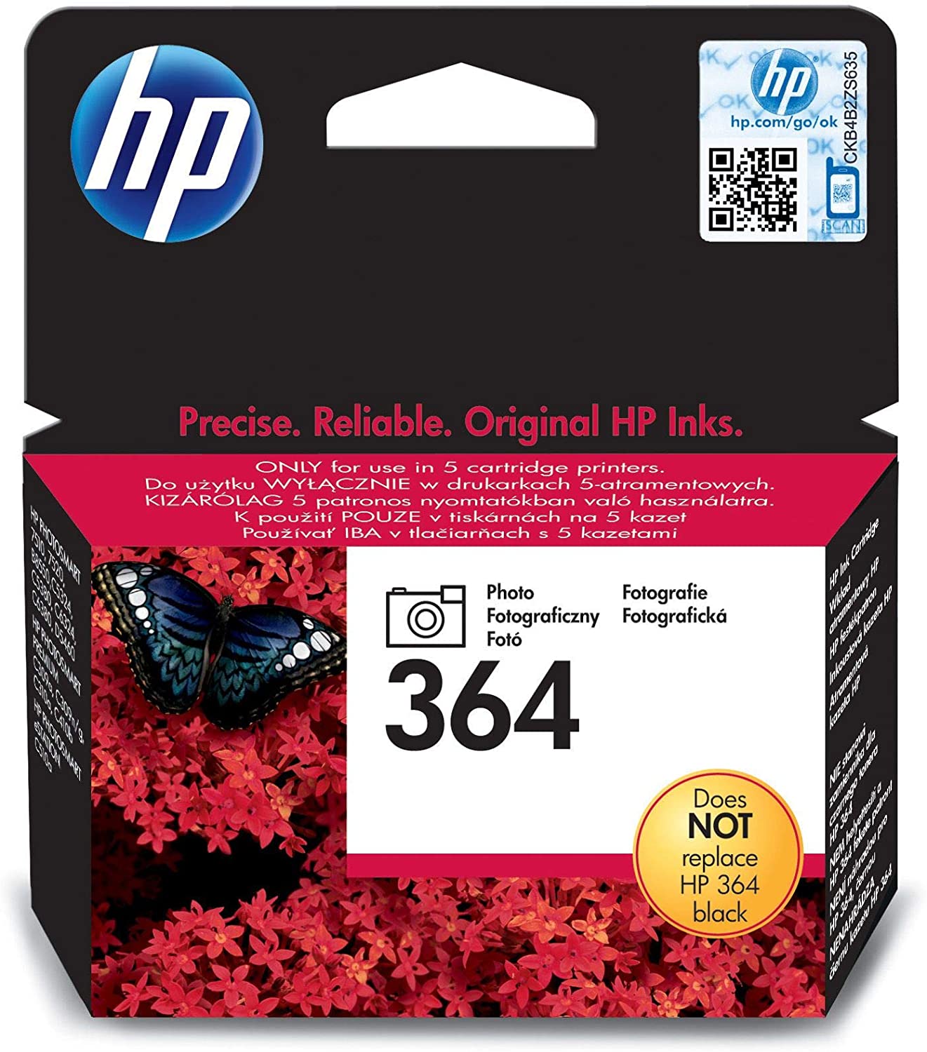 Genuine HP 364 Black Cyan Magenta Yellow + Photo Black Ink Cartridges N9J73AE