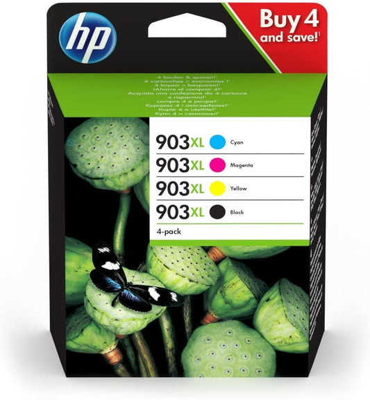 Genuine HP 903XL Black Cyan Magenta and Yellow Ink Cartridges 3HZ51AE