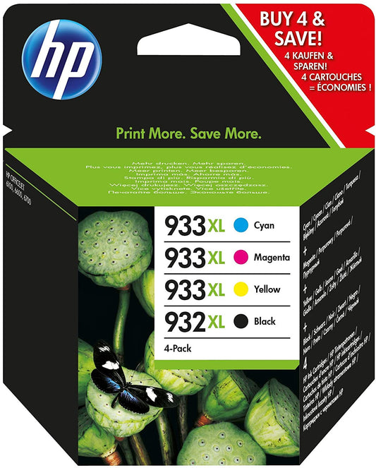 Genuine HP 932XL Black 933XL Cyan/Magenta/Yellow High Capacity Ink Cartridge Multipack C2P42AE